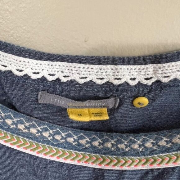 Little Yellow Button medium blue and white striped top - Picture 6 of 6